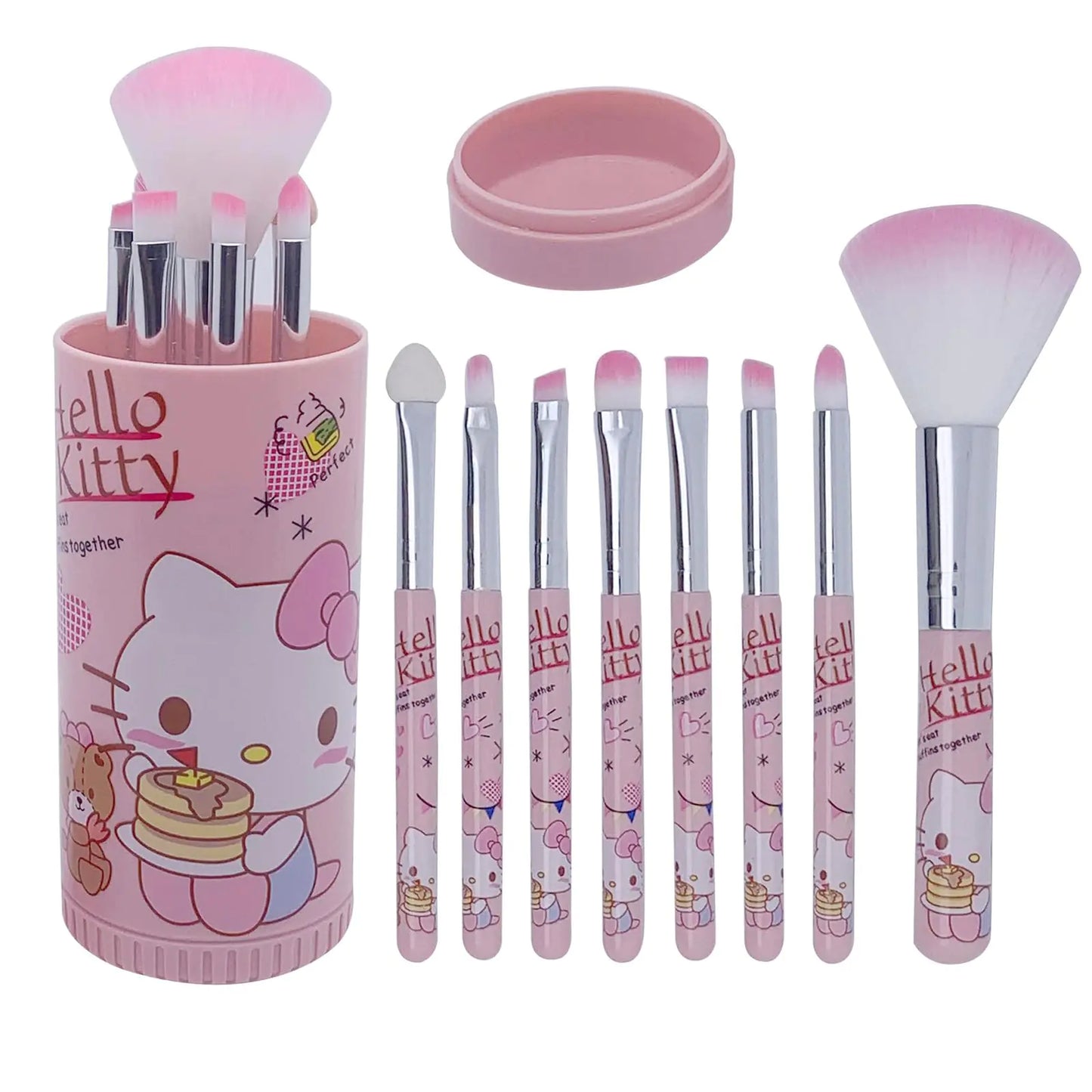 Pink Makeup Brush Set with Organizer