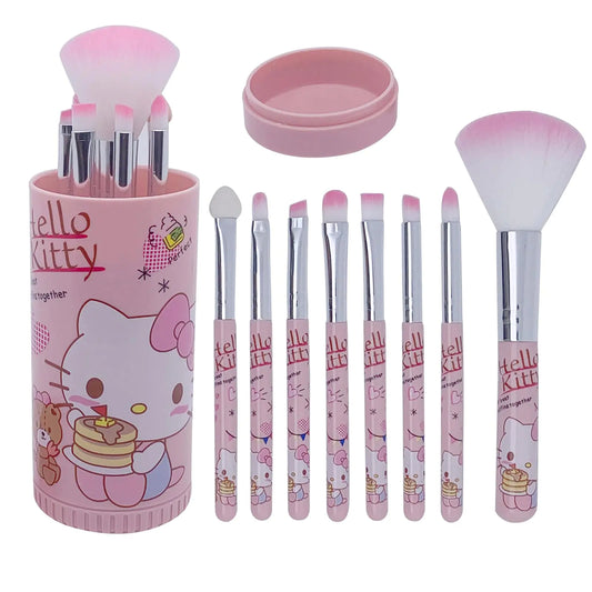 Pink Makeup Brush Set with Organizer